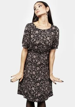 MIF1 Mycophile Mushroom Print Mini Skater Dress -Womens Clothing Sales SS23MF52 Mycophile Mini Skater Dress 008 800x