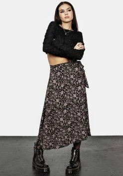 MIF1 Mycophile Mushroom Print Midaxi Wrap Skirt -Womens Clothing Sales SS23MF54 Mycophile Midaxi Wrap Skirt 009 800x