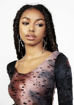 MET1 DISTRESSED JERSEY BODYSUIT -Womens Clothing Sales SSM194 Distressed Jersey Bodysuit 004 800x