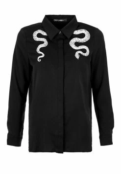 MET1 Slither Embroidered Snake Shirt 17 MET1 Slither Embroidered Snake Shirt -Womens Clothing Sales Slither shirt 01 800x