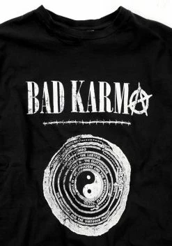 DMT1 Bad Karma Distressed Layered T-Shirt -Womens Clothing Sales bad karma 2 800x